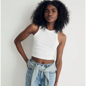 Madewell Brightside Crop Tank in White | Medium